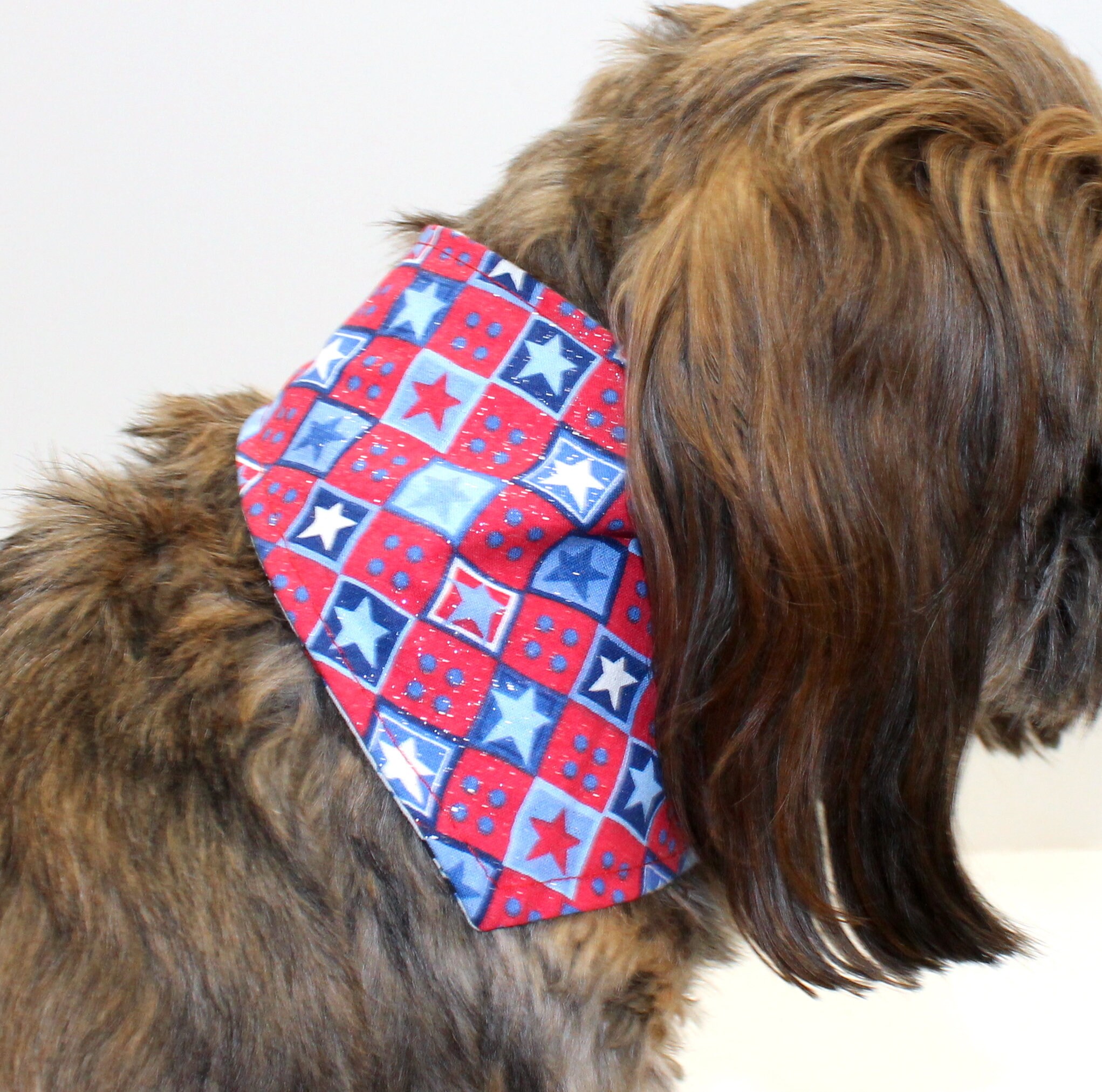 red white and blue dog bandana