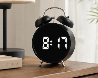 Alarm Clock Loud LED, Twin Bell Digital Bedside Clock
