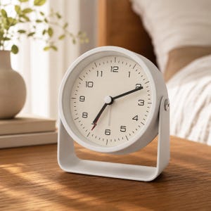 Réveil Horloge de bureau silencieuse en métal, quartz minimaliste