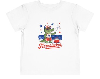 Alligator Firecracker Tee Kleinkind-t-Shirt | Fourth of Jul 20 20 2 2 / 4 Feiern im Dinosaurier-Design