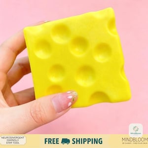 Squishy cube de fromage géant, balle anti-stress ASMR, jouet fidget à remontée lente 2026