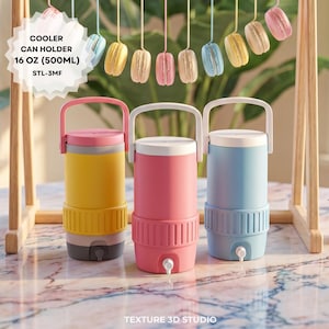 3D Printed Can Cooler STL File | 16oz 500ml Soda Can Holder | Instant Download | FDM Print File