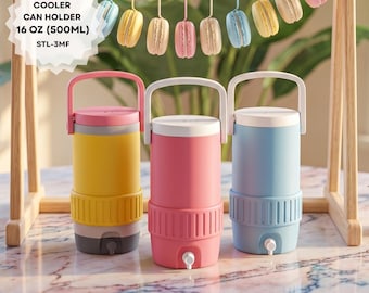 Fichier STL refroidisseur de canettes imprimé en 3D | Porte-canette de soda 500 ml, 16 oz | Téléchargement instantané | Fichier d'impression FDM
