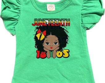 Juneteenth Flutter-sleeve shirt