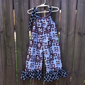 Ruffle bottom Team romper