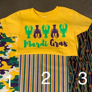 Boy Mardi Gras print pants