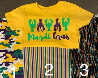 Boy Mardi Gras print pants