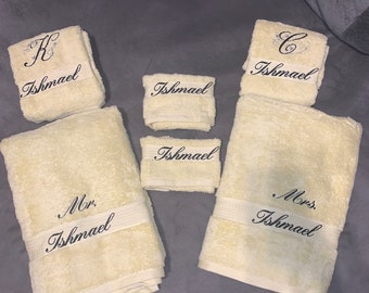 Embroidered Towels, Monogrammed towel set