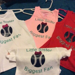 Little Sister Biggest fan baseball softball shirt