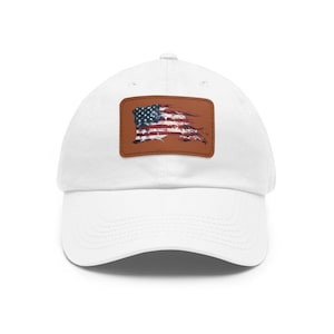Gorra con parche de cuero de la bandera estadounidense