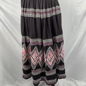 Vintage Handmade Seminole Patchwork Skirt Black Pink White Native American FL