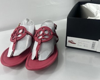 Coach Jaci Leather Sandals Fuchsia Size 8.5B Gently Used w/Box