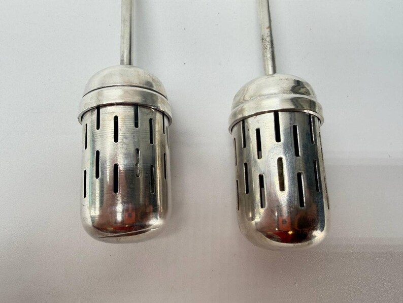 Zestaw 2 zaparzaczy do herbaty Christian Dell Teesieb Versilbert Bauhaus Art Deco w stylu vintage zdjęcie 4