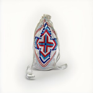 Vintage Handmade Native American Seminole Patchwork Drawstring Bag Florida