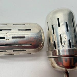 Zestaw 2 zaparzaczy do herbaty Christian Dell Teesieb Versilbert Bauhaus Art Deco w stylu vintage zdjęcie 5