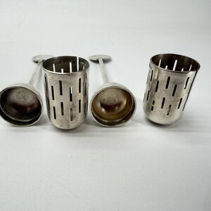 Zestaw 2 zaparzaczy do herbaty Christian Dell Teesieb Versilbert Bauhaus Art Deco w stylu vintage zdjęcie 7
