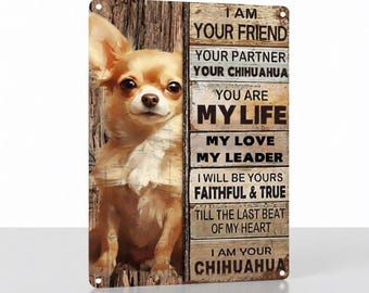 Chihuahua Metal Sign: Vintage Dog Lover Wall Art (12x8 Inches)