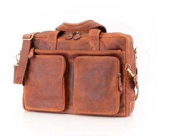 Stylish Super Quality Leather Messenger Bag Overnight Carry Luggage Vintage Genuine Leather  Comfortable Shoulder Strap Handmade Stitching
