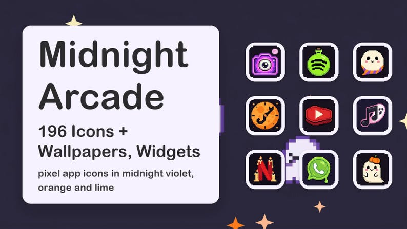 Small Fall Display Window Halloween App Icons Pack | Spooky Pixel Art iPhone iPad Android Mac ...