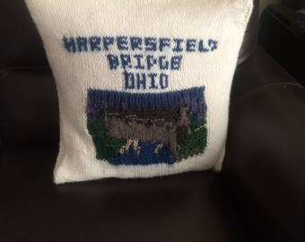 Harpersfield Covered Bridge Pillow- can be customized