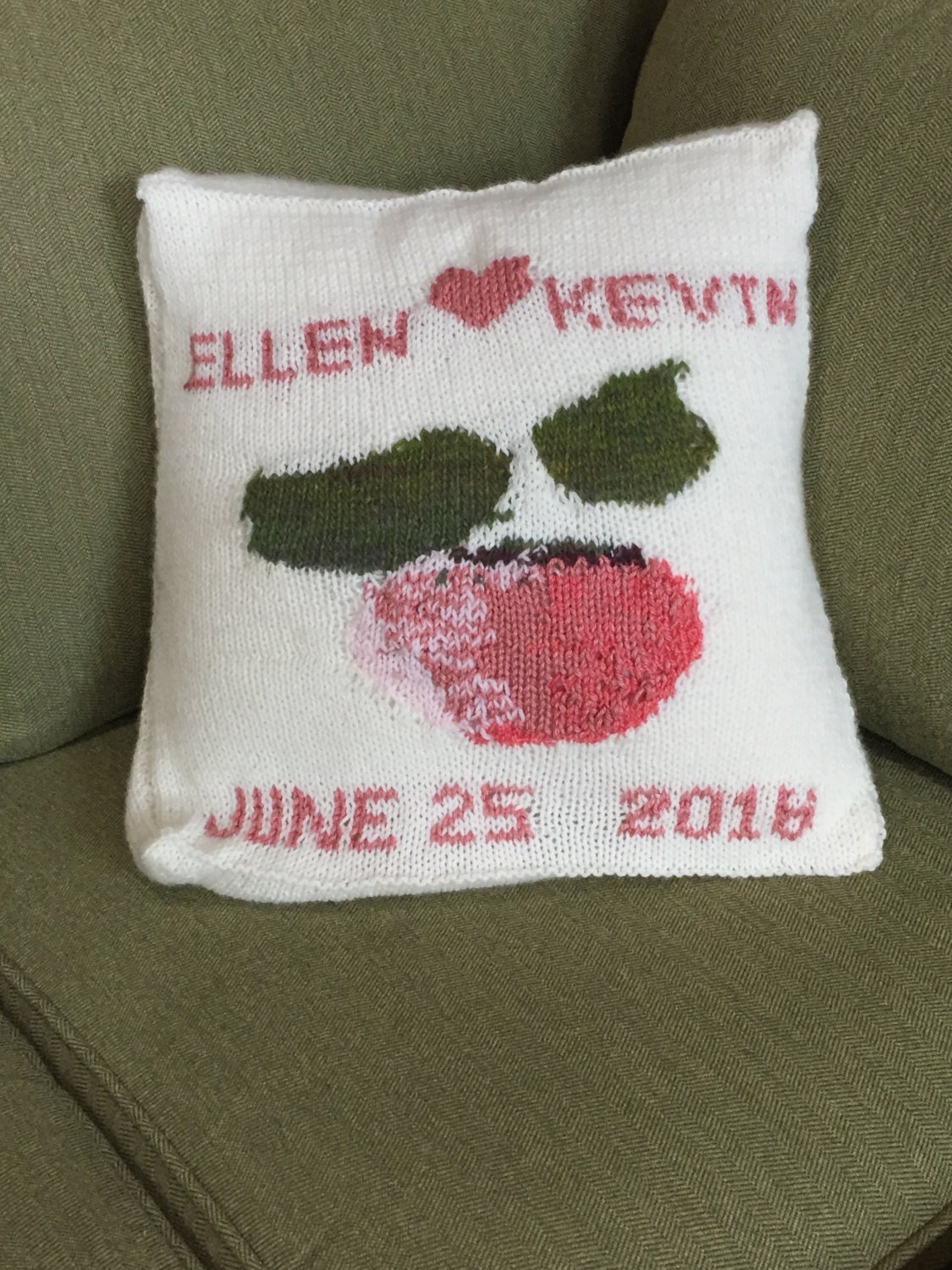 Customized Knit Pillow Etsy