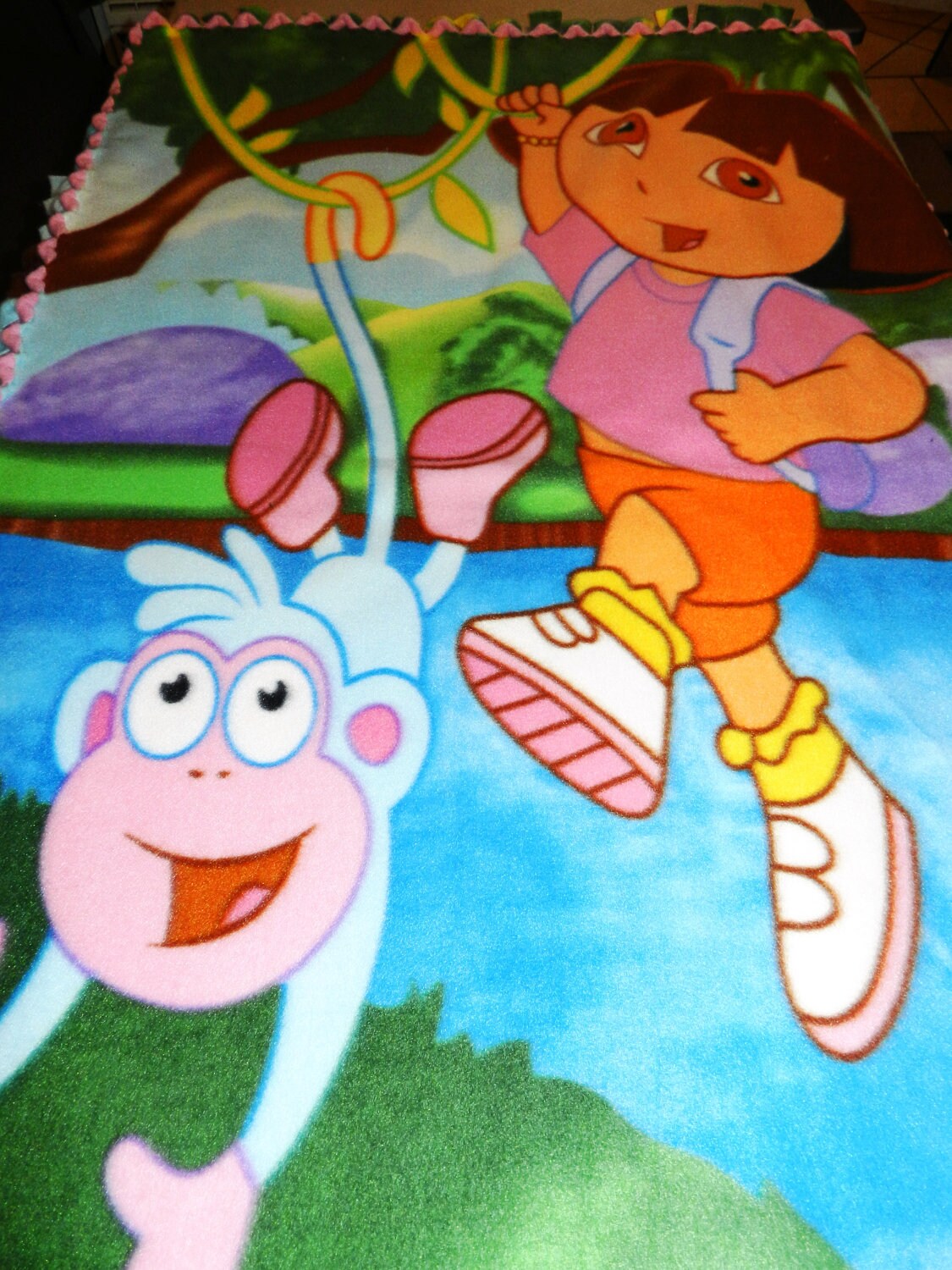 Dora the Explorer and Boots the Monkey Fleece Tie Blanket - Etsy