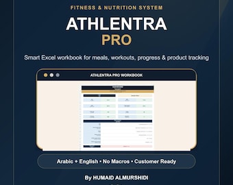 Athlentra Pro – Smart Fitness & Nutrition Excel Planner