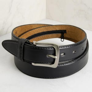 Hidden Pocket Leather Belt - Etsy