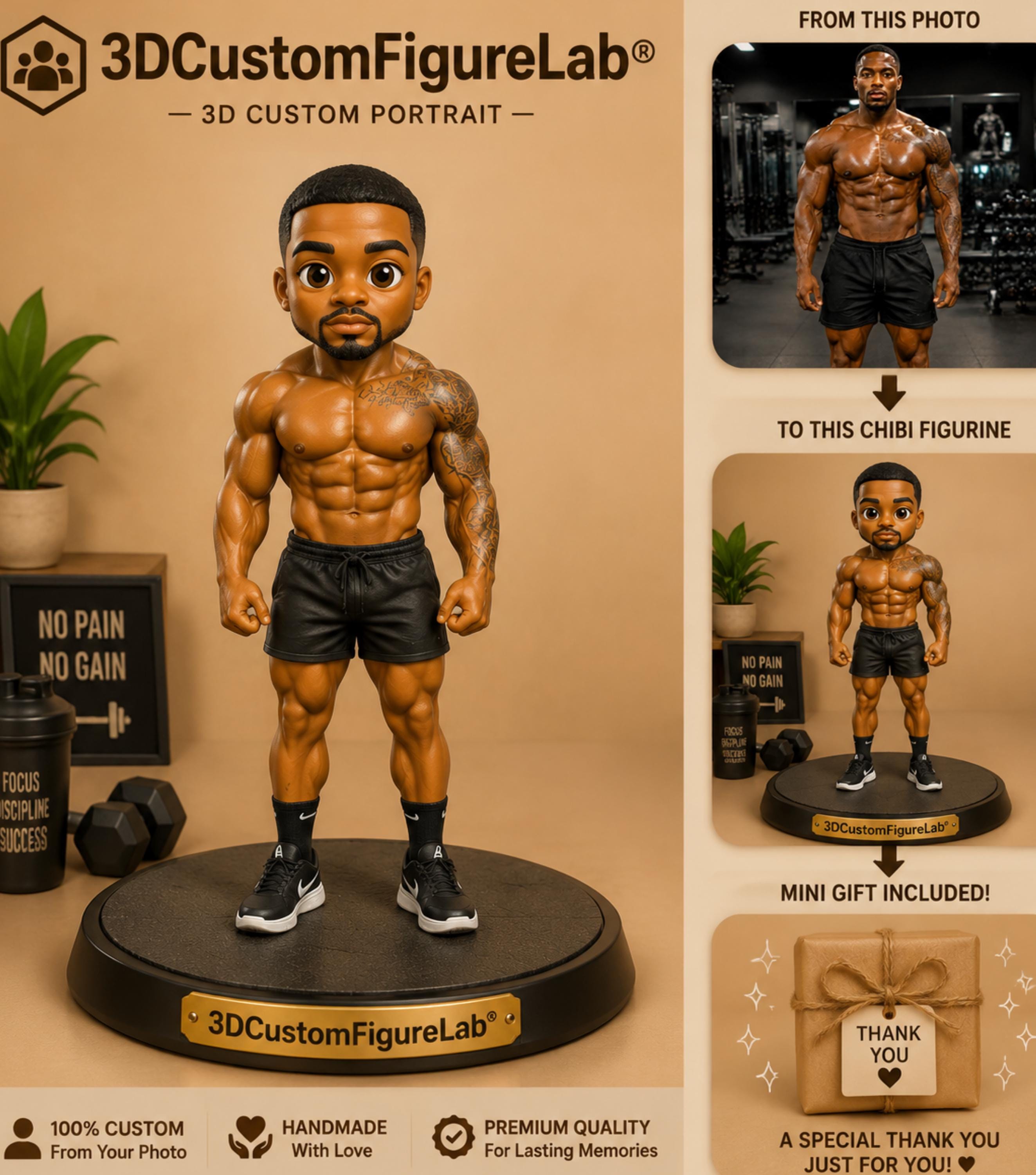 Bodybuilder figurine - Etsy 日本