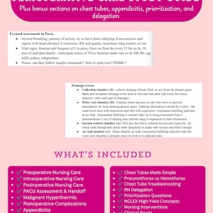 Perioperative Nursing Study Guide, Chest Tubes, Appendicitis, Prioritization (PDF Download)