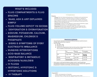 17 Seite Flüssigkeit/Elektrolyte/Säure-Basen-Haushalt-Krankenpflege-Studenten-Lernpaket