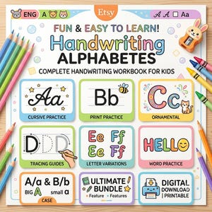 Alphabet Tracing Workbook | ABC Handwriting Practice for Kids (digital ...