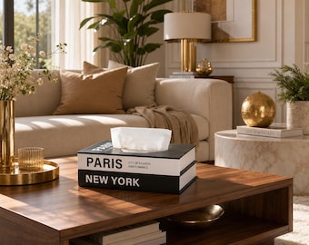 Dekorative Taschentücher Box Cover im eleganten Paris New York Design