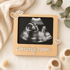 Layered Wood Ultrasound Frame, Pregnancy Announcement Keepsake, Grandparent Gift