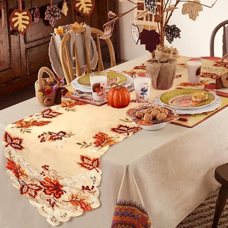 Fall Table Runner Autumn Table Runner Thanksgiving Table Runner Maple ...