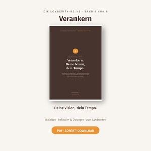 Longevity Workbook (German) | Anchoring | New Habits for Women Over 40 | Routines & Vision (PDF) | Sustainable Living | Instant Download