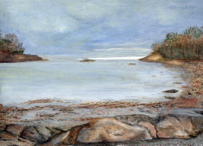 Sommerliches Sumpf-Aquarellgemälde: Abendlandschaft Bild 2