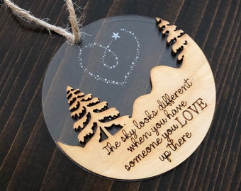 Memorial Christmas Ornament | The sky looks different when you have someone you love up there | Loss of Loved One | Sentimental Family Gift