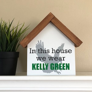 Kelly Green Philadelphia Football Wood Sign: Philly Sports Fan Gift