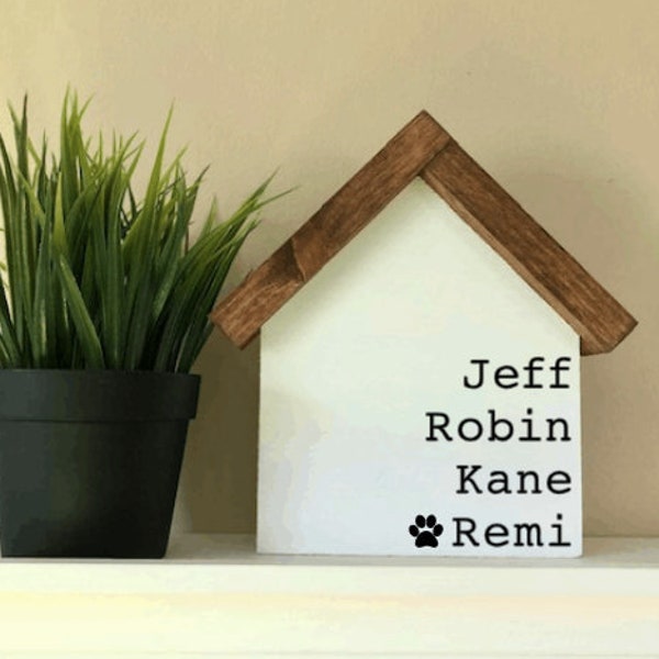 Personalized Family Names List Sign | Sentimental Family Gift | Pet Owner Decor | Gift Ideas for Parents | Gift From Grandkids