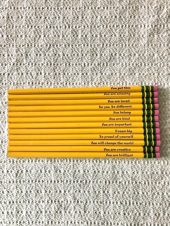 NYASAA Affirmation Pencil Set, Motivational Pencils, Personalized  Compliment Wood Pencils, Pencil Set for Sketching and Drawing,Fun Pencil  Compliment