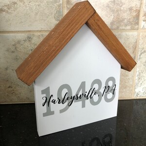 Custom Zip Code City State Home Décor Sign Hometown Long Distance Art ...