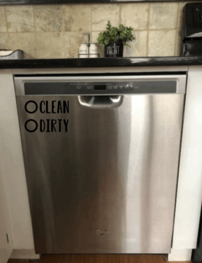 Dishwasher Sticker Kitchen Dishwasher Dirty Clean Etsy