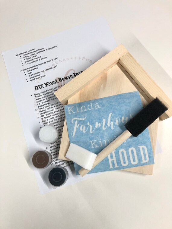 DIY Wood Sign Craft Kit Paint Your Own Project at Home for Etsy