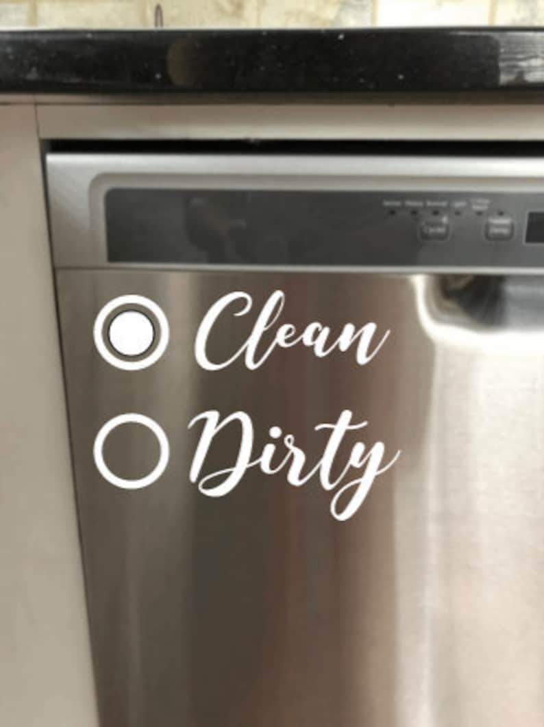 Appliance Decals Clean or Dirty Vinyl Dishwasher Decal Etsy