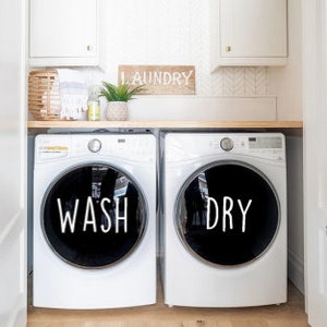 One Set of Wash and Dry Vinyl Decals | Washer and Dryer Label | Laundry ...