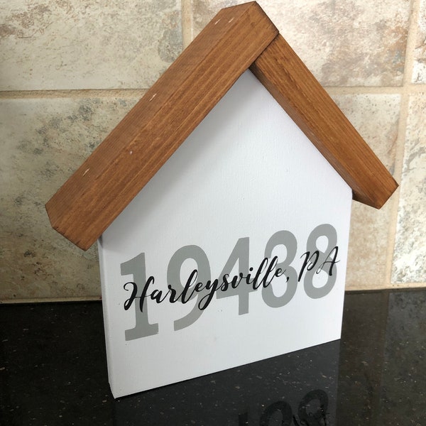 Custom City State Wood Home Decor Sign: New Homeowner Gift