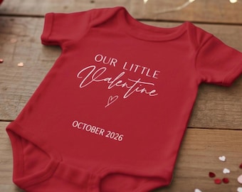 Aangepaste Valentijnsdag babyaankondiging, Valentijnsdag zwangerschap aankondiging, Valentijnsdag baby romper, nieuwe moeder cadeau