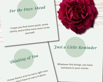 Pacchetto di biglietti per divorzio e separazione / 8 biglietti stampabili / Parole di sostegno e incoraggiamento / Download immediato