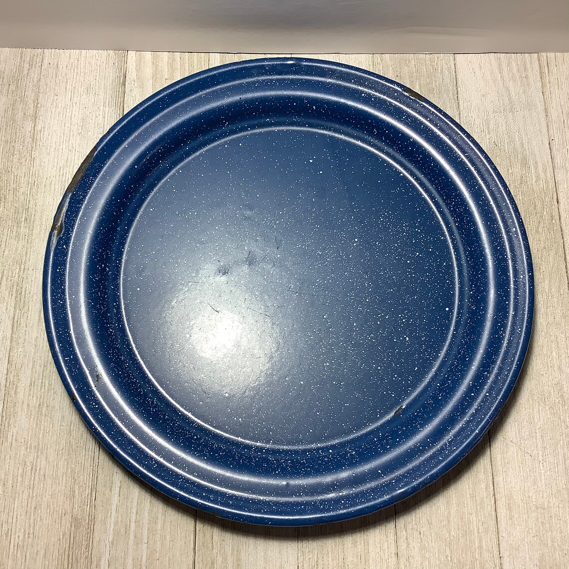 Enamelware Dinner Plate Antique Speckled Cobalt Blue and Etsy.de